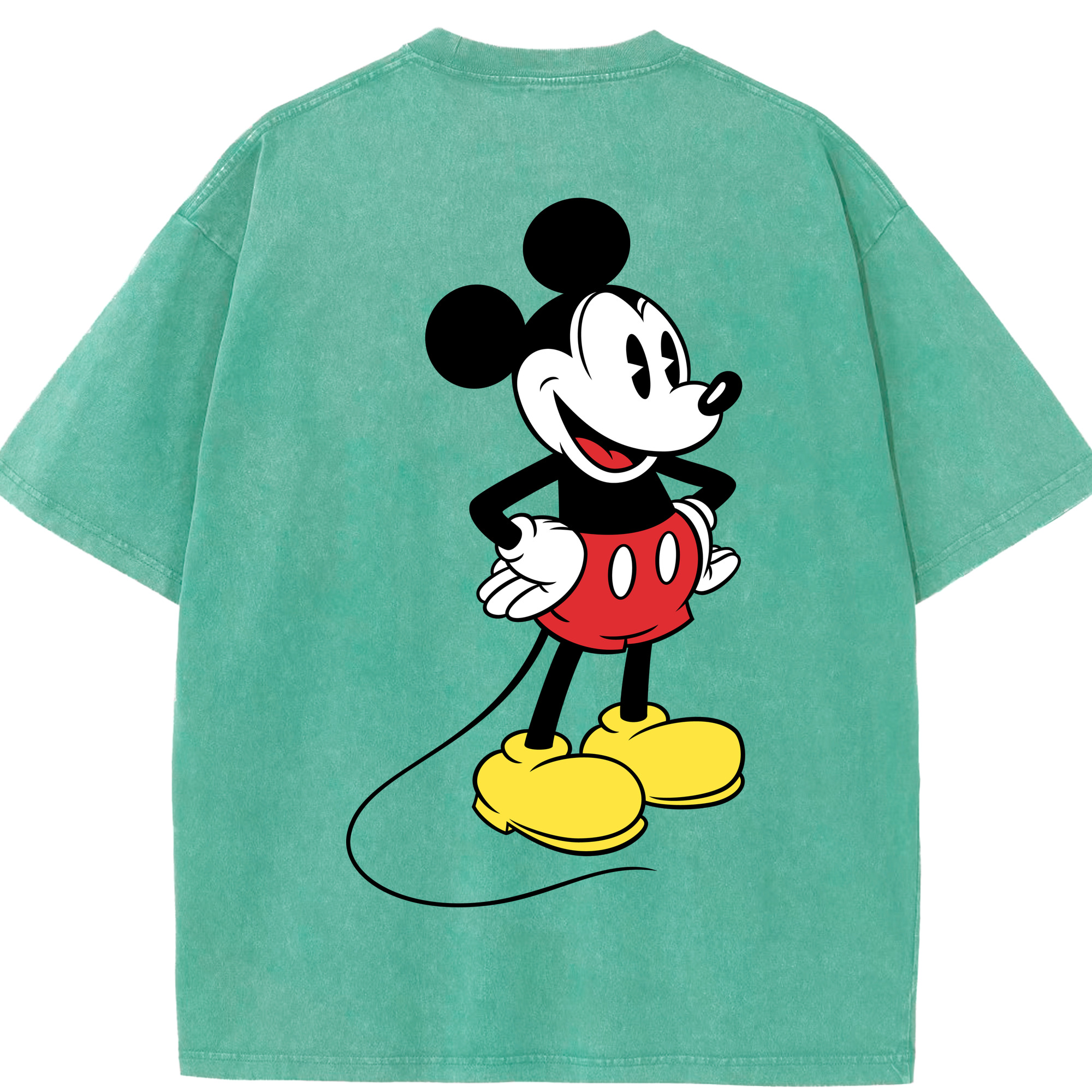 （画像用） ミッキーマウス Mickey Mouse 綿100% ヴィンテージ風 半袖Tシャツ（背面プリント）